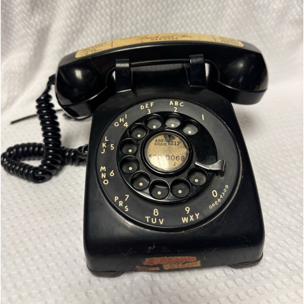 Vintage Western Electric Black Rotary Phone Model 500 Bell System Mid Century